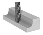 Ball end mill showing rounded cutting tip