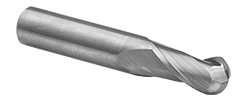Ball end mill showing rounded cutting tip