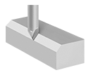 Chamfer mill showing angled cutting profile