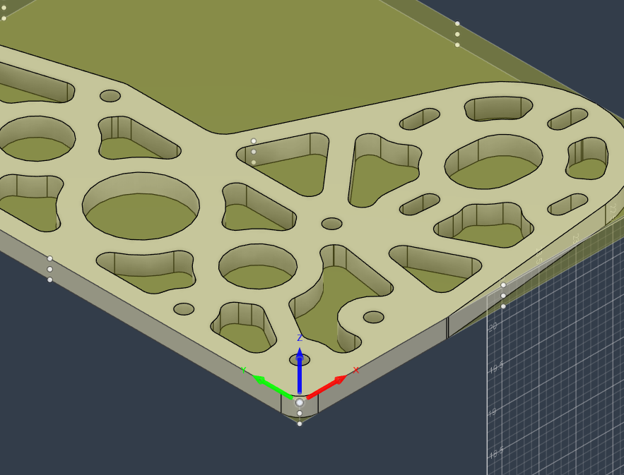 Example of a workpiece corner used as the coordinate origin
